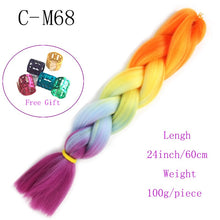 Load image into Gallery viewer, Ombre Jumbo Braids Hair 24inch 100g Synthetic Braiding Hair Crochet Braid Hair Extension  for Women Blond Brown Pink Purple