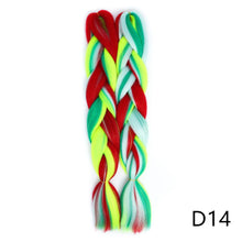 Load image into Gallery viewer, Aigemei 24'' Inter-color Jumbo Braids Long Synthetic Braiding Hair Crochet Braid Hair Extensions Red Yellow Blue Mix Color