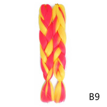 Load image into Gallery viewer, Aigemei 24'' Inter-color Jumbo Braids Long Synthetic Braiding Hair Crochet Braid Hair Extensions Red Yellow Blue Mix Color
