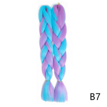 Load image into Gallery viewer, Aigemei 24'' Inter-color Jumbo Braids Long Synthetic Braiding Hair Crochet Braid Hair Extensions Red Yellow Blue Mix Color