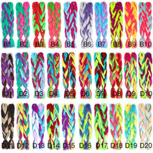 Load image into Gallery viewer, Aigemei 24'' Inter-color Jumbo Braids Long Synthetic Braiding Hair Crochet Braid Hair Extensions Red Yellow Blue Mix Color