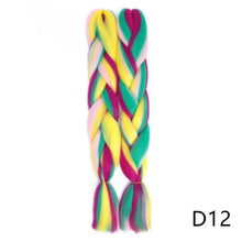 Load image into Gallery viewer, Aigemei 24'' Inter-color Jumbo Braids Long Synthetic Braiding Hair Crochet Braid Hair Extensions Red Yellow Blue Mix Color