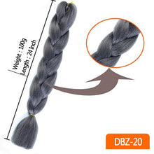 Load image into Gallery viewer, 24inch Synthetic HairPieces Braids Jumbo Hair Extensions Braiding Rainbow Blue Pink Blonde Purple Ombre DreadLock Braid MUMUPI