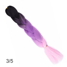 Load image into Gallery viewer, 24Inch Synthetic Long Jumbo Ombre Braiding Hair  For Women Colorful Braids 100g Rainbow Hair Gray  Black Trend Way