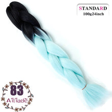Load image into Gallery viewer, AILIADE 24 inch Jumbo Braids Long Ombre Synthetic High Temperature Braiding Kanekalon Hair Extensions African White Black Women