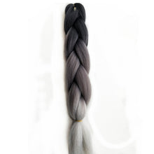 Load image into Gallery viewer, Pervado Hair 1pc 24" 100G/PC Ombre Jumbo Braids Crochet Hair Synthetic Braiding Hair Extension Yaki Bulk Red Green Rasta Color