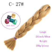 Load image into Gallery viewer, Ombre Jumbo Braids Hair 24inch 100g Synthetic Braiding Hair Crochet Braid Hair Extension  for Women Blond Brown Pink Purple