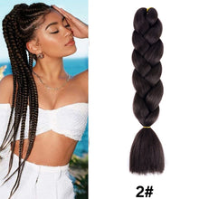 Load image into Gallery viewer, 24'' 100G Synthetic Jumbo Braiding Hair Ombre Rainbow Hair Extensions Festival Jumbo Crochet Hair Weaving Box Braids Hairpieces