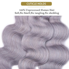 Load image into Gallery viewer, Grey Bundles Human Hair Peruvian Body Wave Human Hair Bundles Grey Body Wave Remy Hair Extensions Dorisy Hair