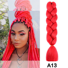 Load image into Gallery viewer, 24'' 100G Synthetic Jumbo Braiding Hair Ombre Rainbow Hair Extensions Festival Jumbo Crochet Hair Weaving Box Braids Hairpieces