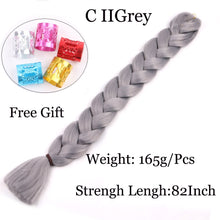 Load image into Gallery viewer, 41 inch Synthetic Braiding Hair 165g Crochet Jumbo Braids Hair Extensions 3pcs/lot Pure Color Orange Red  Yellow Purple