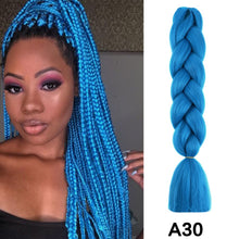 Load image into Gallery viewer, 24'' 100G Synthetic Jumbo Braiding Hair Ombre Rainbow Hair Extensions Festival Jumbo Crochet Hair Weaving Box Braids Hairpieces