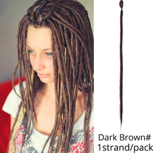 Load image into Gallery viewer, 5 Strands Synthetic 20 36inch Handmade Dreadlocks Hair Extensions Crochet Braid Hairpiece For Women/Men Pink Blue Crochet Hair