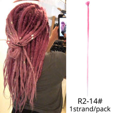 Load image into Gallery viewer, 5 Strands Synthetic 20 36inch Handmade Dreadlocks Hair Extensions Crochet Braid Hairpiece For Women/Men Pink Blue Crochet Hair