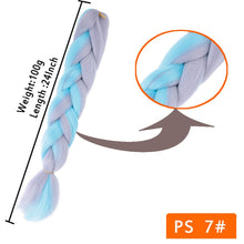 Load image into Gallery viewer, 24inch Synthetic HairPieces Braids Jumbo Hair Extensions Braiding Rainbow Blue Pink Blonde Purple Ombre DreadLock Braid MUMUPI