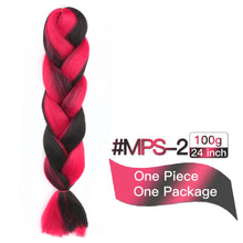 Load image into Gallery viewer, MSTN Synthetic Hair Ombre Long Straight Fake Braiding Hair Extension for Braids Jumbo Hair Hazel Braids Pink Hair Extensions