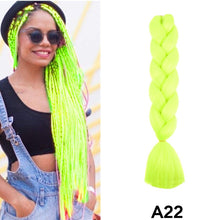 Load image into Gallery viewer, 24'' 100G Synthetic Jumbo Braiding Hair Ombre Rainbow Hair Extensions Festival Jumbo Crochet Hair Weaving Box Braids Hairpieces