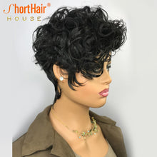 Load image into Gallery viewer, Short Curly Human Hair Wigs For Girls Pxie Cut Lace Front Wigs For Black Women Pre plucked Cheap HD Lace Wig Glueless