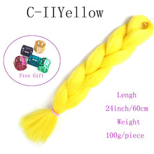 Load image into Gallery viewer, Ombre Jumbo Braids Hair 24inch 100g Synthetic Braiding Hair Crochet Braid Hair Extension  for Women Blond Brown Pink Purple