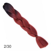 Load image into Gallery viewer, 24Inch Synthetic Long Jumbo Ombre Braiding Hair  For Women Colorful Braids 100g Rainbow Hair Gray  Black Trend Way