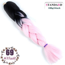 Load image into Gallery viewer, AILIADE 24 inch Jumbo Braids Long Ombre Synthetic High Temperature Braiding Kanekalon Hair Extensions African White Black Women