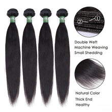 Load image into Gallery viewer, Aircabin Straight Bundles With Closure Remy Brazilian Human Hair Weave Bundles With Closure 3 4 Bundles With Lace Closure