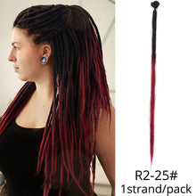 Load image into Gallery viewer, 5 Strands Synthetic 20 36inch Handmade Dreadlocks Hair Extensions Crochet Braid Hairpiece For Women/Men Pink Blue Crochet Hair