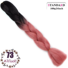 Load image into Gallery viewer, AILIADE 24 inch Jumbo Braids Long Ombre Synthetic High Temperature Braiding Kanekalon Hair Extensions African White Black Women