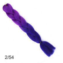 Load image into Gallery viewer, 24Inch Synthetic Long Jumbo Ombre Braiding Hair  For Women Colorful Braids 100g Rainbow Hair Gray  Black Trend Way