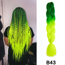 Load image into Gallery viewer, 24'' 100G Synthetic Jumbo Braiding Hair Ombre Rainbow Hair Extensions Festival Jumbo Crochet Hair Weaving Box Braids Hairpieces