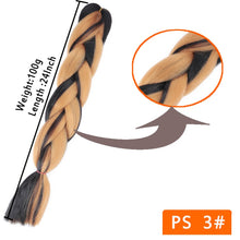 Load image into Gallery viewer, 24inch Synthetic HairPieces Braids Jumbo Hair Extensions Braiding Rainbow Blue Pink Blonde Purple Ombre DreadLock Braid MUMUPI