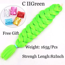 Load image into Gallery viewer, 41 inch Synthetic Braiding Hair 165g Crochet Jumbo Braids Hair Extensions 3pcs/lot Pure Color Orange Red  Yellow Purple