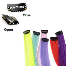 Load image into Gallery viewer, Lupu Synthetic Colorful Highlight Rainbow Hair Extensions Clip In One Piece 22 Inches Long Straight False Hair Pieces For Women