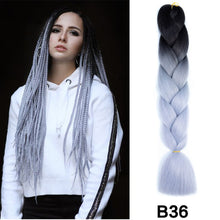 Load image into Gallery viewer, 24'' 100G Synthetic Jumbo Braiding Hair Ombre Rainbow Hair Extensions Festival Jumbo Crochet Hair Weaving Box Braids Hairpieces