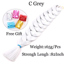 Load image into Gallery viewer, 41 inch Synthetic Braiding Hair 165g Crochet Jumbo Braids Hair Extensions 3pcs/lot Pure Color Orange Red  Yellow Purple