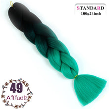 Load image into Gallery viewer, AILIADE 24 inch Jumbo Braids Long Ombre Synthetic High Temperature Braiding Kanekalon Hair Extensions African White Black Women