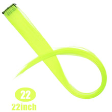 Load image into Gallery viewer, Lupu Synthetic Colorful Highlight Rainbow Hair Extensions Clip In One Piece 22 Inches Long Straight False Hair Pieces For Women