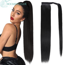 Load image into Gallery viewer, Curly Ponytail Extensions Clip in Synthetic Drawstring Ponytail Wig Long 32Inch Water Wave Afro Pony Tail Women Hairpiece False