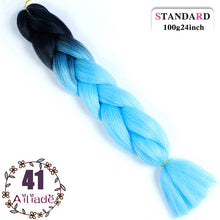 Load image into Gallery viewer, AILIADE 24 inch Jumbo Braids Long Ombre Synthetic High Temperature Braiding Kanekalon Hair Extensions African White Black Women