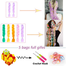 Load image into Gallery viewer, AILIADE 24 inch Jumbo Braids Long Ombre Synthetic High Temperature Braiding Kanekalon Hair Extensions African White Black Women