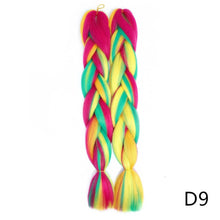 Load image into Gallery viewer, Aigemei 24'' Inter-color Jumbo Braids Long Synthetic Braiding Hair Crochet Braid Hair Extensions Red Yellow Blue Mix Color