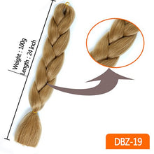 Load image into Gallery viewer, 24inch Synthetic HairPieces Braids Jumbo Hair Extensions Braiding Rainbow Blue Pink Blonde Purple Ombre DreadLock Braid MUMUPI