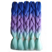 Load image into Gallery viewer, Pervado Hair Burg Brown Grey Ombre Crochet Braiding Hair Extensions One Piece 100g/Pack 24Inch Long Synthetic Jumbo Braids Hair