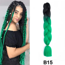 Load image into Gallery viewer, 24'' 100G Synthetic Jumbo Braiding Hair Ombre Rainbow Hair Extensions Festival Jumbo Crochet Hair Weaving Box Braids Hairpieces