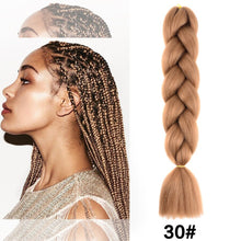 Load image into Gallery viewer, 24'' 100G Synthetic Jumbo Braiding Hair Ombre Rainbow Hair Extensions Festival Jumbo Crochet Hair Weaving Box Braids Hairpieces
