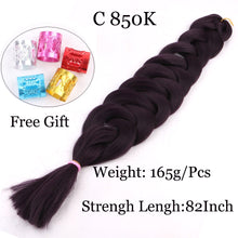 Load image into Gallery viewer, 41 inch Synthetic Braiding Hair 165g Crochet Jumbo Braids Hair Extensions 3pcs/lot Pure Color Orange Red  Yellow Purple