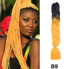 Load image into Gallery viewer, 24'' 100G Synthetic Jumbo Braiding Hair Ombre Rainbow Hair Extensions Festival Jumbo Crochet Hair Weaving Box Braids Hairpieces