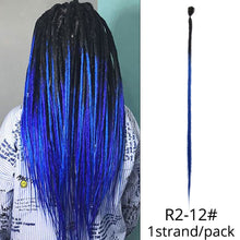Load image into Gallery viewer, 5 Strands Synthetic 20 36inch Handmade Dreadlocks Hair Extensions Crochet Braid Hairpiece For Women/Men Pink Blue Crochet Hair
