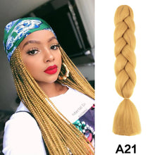 Load image into Gallery viewer, 24'' 100G Synthetic Jumbo Braiding Hair Ombre Rainbow Hair Extensions Festival Jumbo Crochet Hair Weaving Box Braids Hairpieces