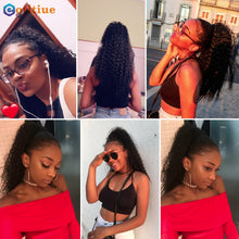 Load image into Gallery viewer, Kinky Curly Hair Extensions Drawstring Puff Ponytail Brazilian Real Human Hair Clip in Pony Tail African American Hair Extension